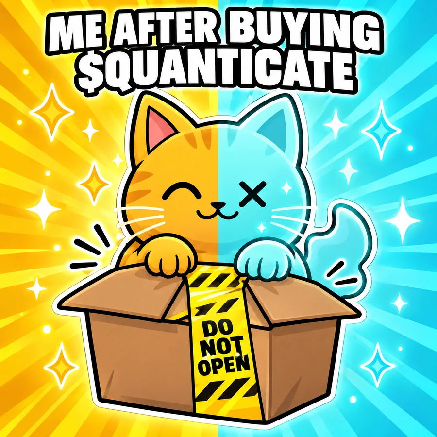 Meme: me after buying QUANTICATE, the cat taping its box shut with do-not-open tape.